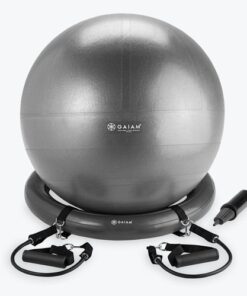 כדור פיזיו אפור עם בסיס