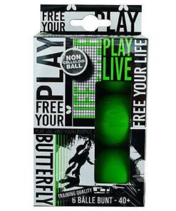 6 כדורי טניס שולחן בטרפליי מפלסטיק לאימון +Butterfly Play Live 40