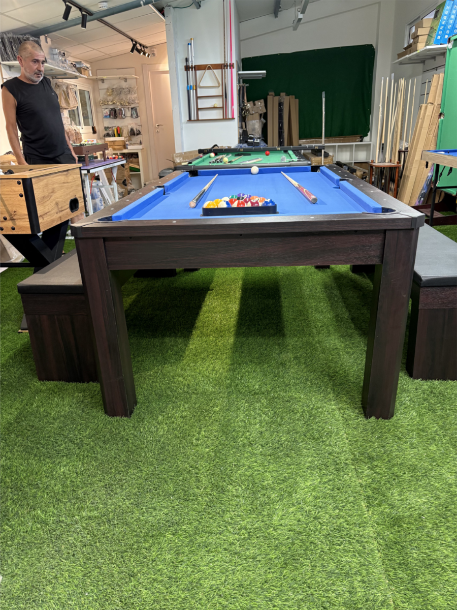 שולחן אוכל וסנוקר ופינג פונג 3 ב-1