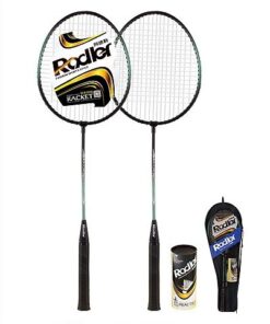 סט 2 מחבטי בדמינטון + 3 כדורי נוצה ותיק מתנה