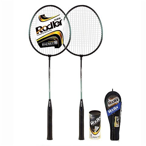 סט 2 מחבטי בדמינטון + 3 כדורי נוצה ותיק מתנה