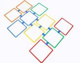 סט 10 יח חישוק שטוח מרובע מפלסטיק