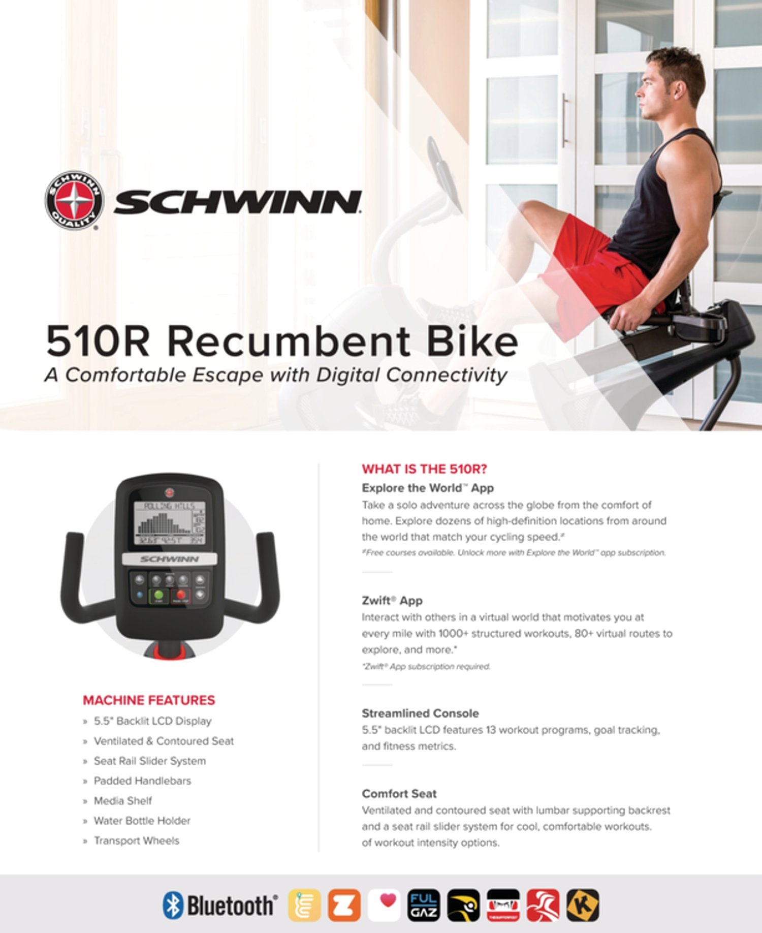 אופני כושר משענת Schwinn 510R – תמונה 10